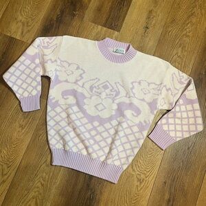 Vintage 70’s USA Purple Crew Neck Sweater Vintage Sweater Vintage Printed Purple